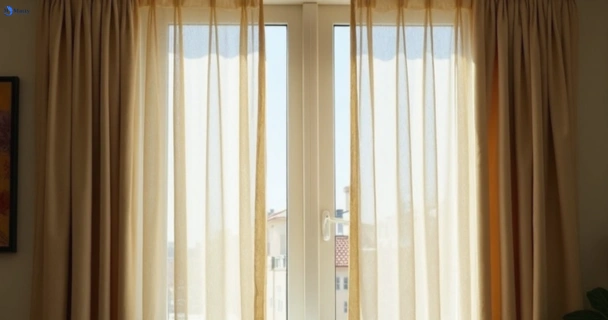 Dull dusty drapes in staughton-vale-vic before professional cleaning